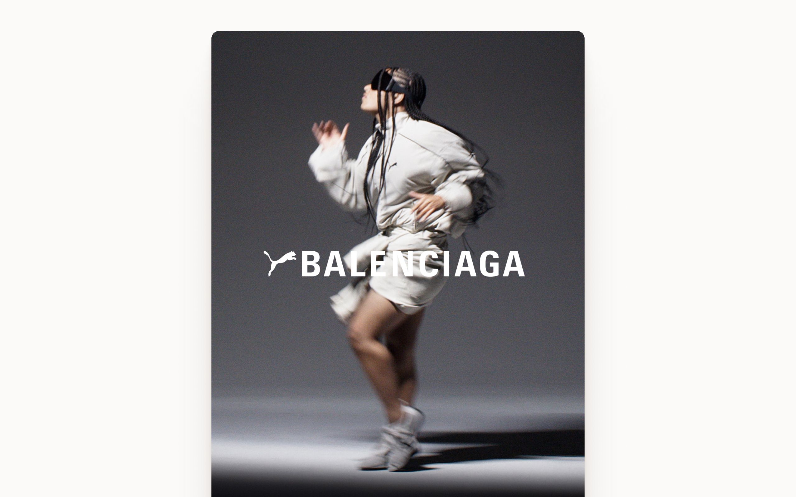 Balenciaga HTML email template example designed in Figma