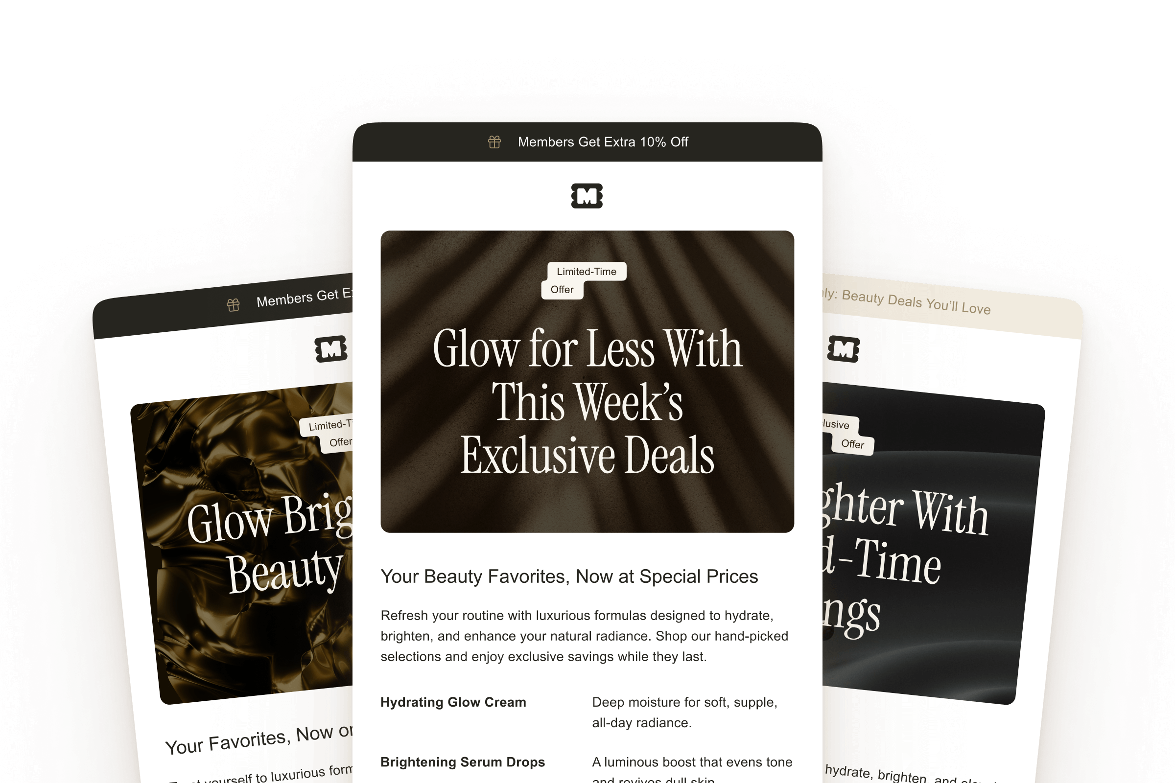 Promotional email template preview for HubSpot